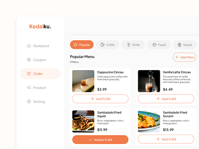 Kedaiku - Order Screen Web Dashboard UI Design dashboard design order ui uiux ux web website