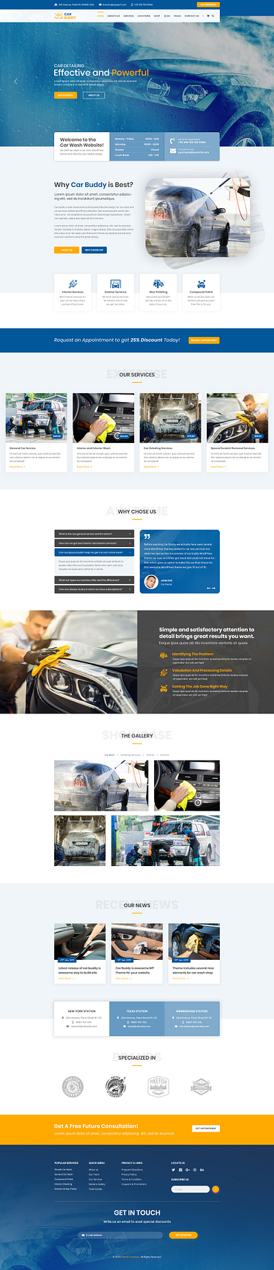 AutoBuddy – Car Wash & Detailing Center PSD Template branding car wash denting and repairing graphic design photoshop