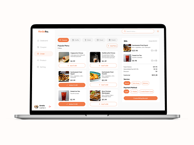 Kedaiku - Order Screen Web Dashboard UI Design dashboard design order ui uiux ux web website