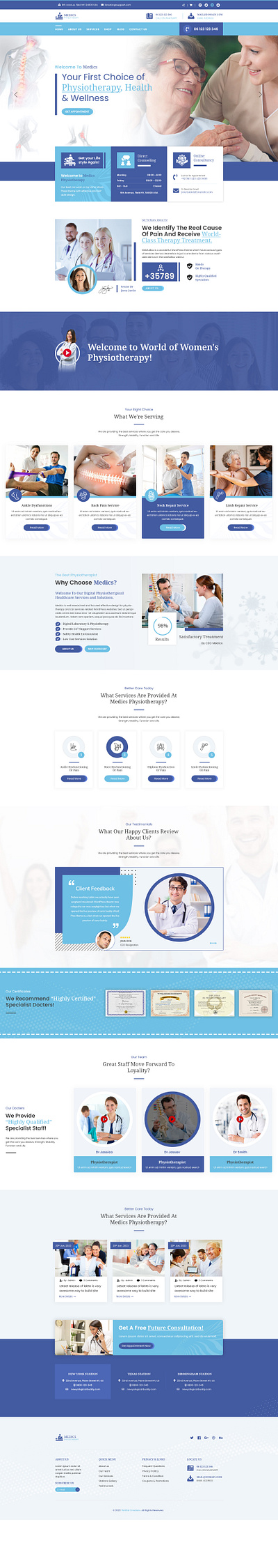 Physiotherapy PSD Template graphic design health health care medical photoshop physiotherapy wordpress theme