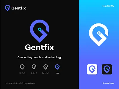 Gentfix - Tech Logo Design app logo blockchain brand identity branding branding guideline branding logo crypto graphic design lettermark logo logo logo designer logo inspiration logo maker logotype minimalist minimalist logo symbol tech logo technology website logo