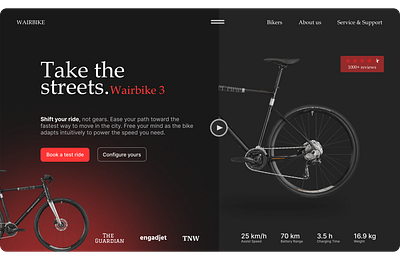 Bike Web Design bike design landing page web website
