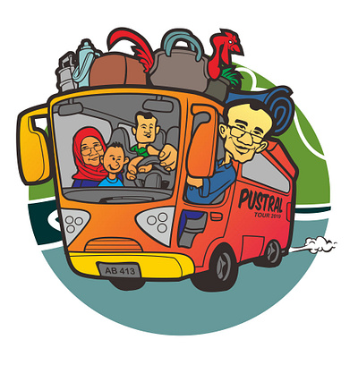 buss traveling design graphic design illustration vector