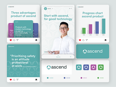 Ascend - Instagram Post Microblog Exploration brand indentity branding colorful design graphic design identity instagram instagram feed design instagram microblog instagram post logo logo design logogram logomark microblog design professional social media social media design ui uiux