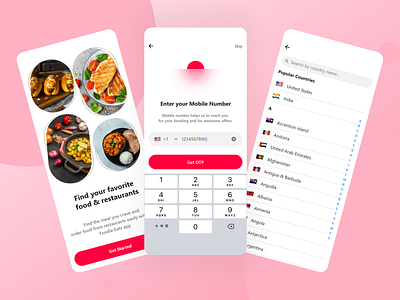 Onboarding Foodie Eats App screen. food app onboarding screen ui uiux