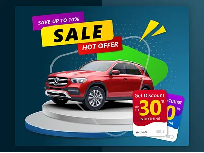 Automotive Website Banner Element automotive baner coupon discount posting promo slider social media banner social post