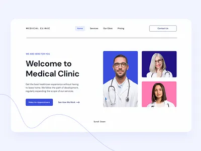 Medical Clinic - website home page appointment clean clinic digital health healthcare homepage hospital landing landingpage medical medicine modern simple uxui uxui design web webdesign website