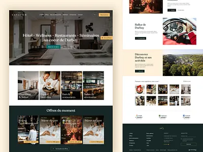 Sanglier des Ardennes - Website home page 5 star hotel beige gold green home page homepage hotel hotel room kevin marion minimalist restaurant sketchapp ui ux web design webdesign webdigitales website wellness yellow