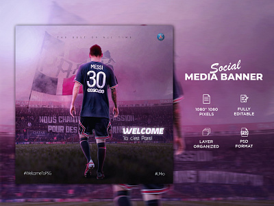 Lionel Messi - PSG Poster Design cest paris graphic design lionel messi messi paris est magique poster psg social media