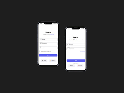 Sign In & Sign Up Screens app design figma login signin ui