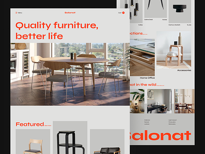 Salonat - Furniture Shop ecommerce furniture homepage interior landing page luxury online store premium product shop shopify shopping store ui ui design ux web web agency web design