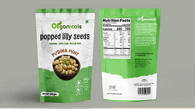 Packaging Design ( Popped lilly seeds ) branding design graphic design label label design makhana packaging packaging packaging design popped lilly packaing product design product packaging