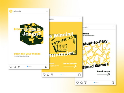 Yellow Cube | Social Media posts (Instagram) brand identity branding design graphic design instagram design instagram post instagram post design logo logo design logo mark post design social design social media social media design social network design visual design yellow