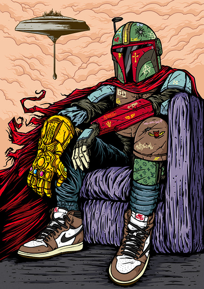 Boba Fett - Star Wars hype beas Series boba fett marvel sneakerart star wars