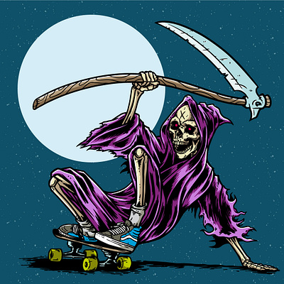 Grim Reaper Moon Rider grim reaper skateboard skull vans