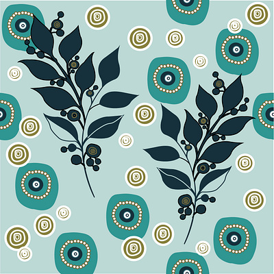 circles with leaves graphic design patterns print design seamless textile designs vector