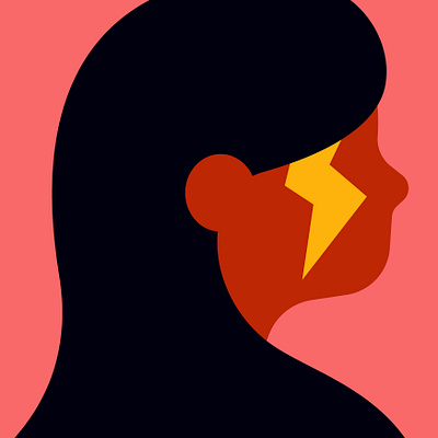 Storm Face 2d art bold colour design flat illustration minimal