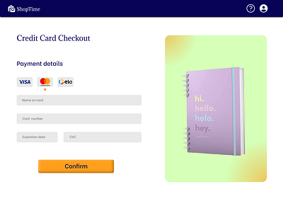 Credit card checkout page ui