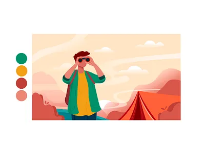 Hike flat illustration illustrator