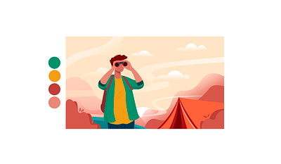 Hike flat illustration illustrator