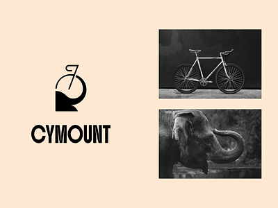 CYMOUNT bicycle branding design elephant graphic design illustration logo logo icon minimal logo mountain typography vector