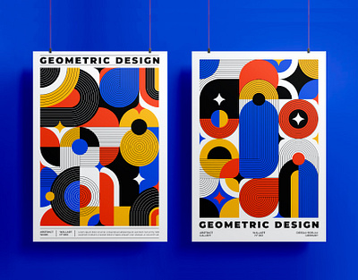 Geometric Abstract abstract basic colors basic shapes bauhaus flat graphic design modern mosaic trendy vector illustration