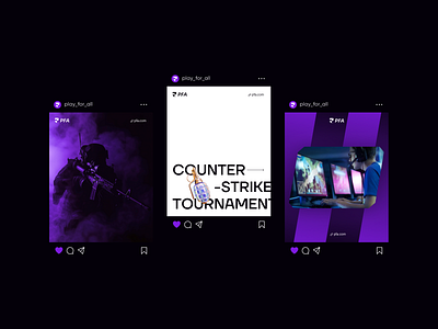 Play For All identity ai branding esports events instagram minimal modern p p logo play