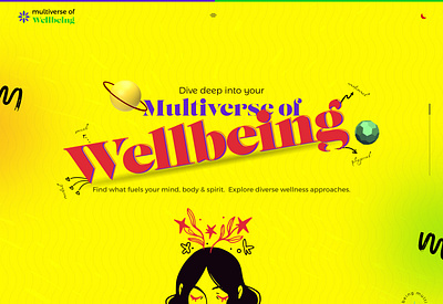 Wellbeing Landing Page banner creative design designchallenges designinspiration graphic design homepage illustration illustrator interactions intuitive intuitive design landing page layout design typography ui unique user experience user research ux