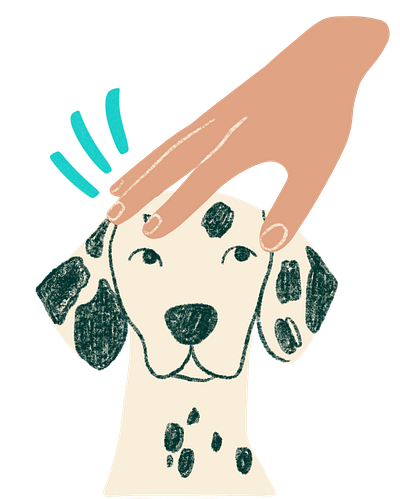 Pet your dog dalmatian dog figma hand drawn illustration pet procreate