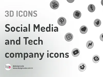 Social Media and Tech company icons 3d 3d icons design design web graphic design icons illustration social media social media icons ui