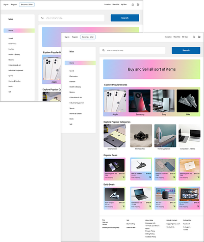 MAX E-COMMERCE WEBSITE DESIGN branding business design e commerce ui ui design ux ux design web design