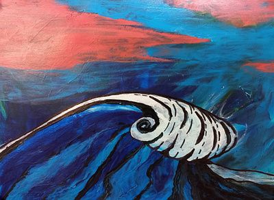 "6pm Wave" abstract art artcherstories artist colorful ocean wave