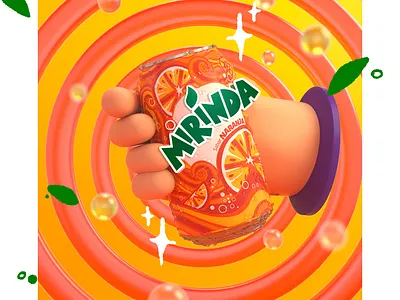 Toma una mirinda 3d c4d character cinema design illustration mirinda naranja octane refresco soda