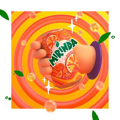 Toma una mirinda 3d c4d character cinema design illustration mirinda naranja octane refresco soda