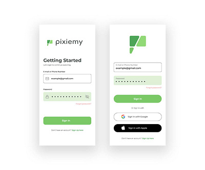 App Onboarding (Pixiemy) design figma onboarding ui ux
