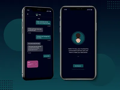 Ava: A chatbot for a mental health app app design ui ux