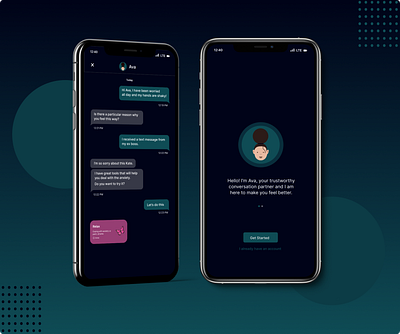 Ava: A chatbot for a mental health app app design ui ux
