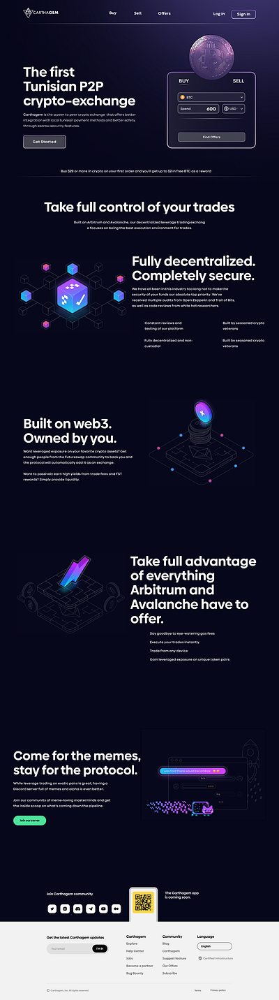 Crypto Landing Page - P2P Platform/Dashboard (Carthagem) app bank bank dashboard banking blockchain branding cms coin crypto currency dashboard design finance illustration logo p2p platform trading ui vector