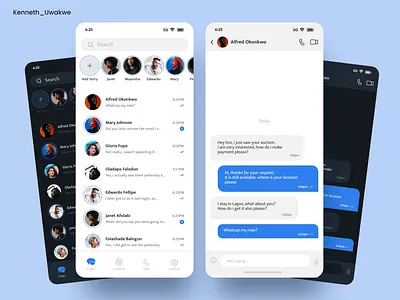 Direct Messaging App #DailyUi #Day13 app design figma illustration messaging app mobileapp mobileui ui uidesign uiux