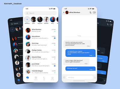Direct Messaging App #DailyUi #Day13 app design figma illustration messaging app mobileapp mobileui ui uidesign uiux