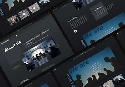 Corporate website about company corporate dark desktop theme ui website