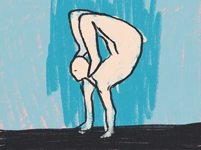 Yoga 2d color illustration procreate