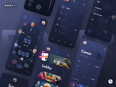 Poker - Mobile Application UI app application dark design interface mobile interface mobile ui poker ui ux web web design