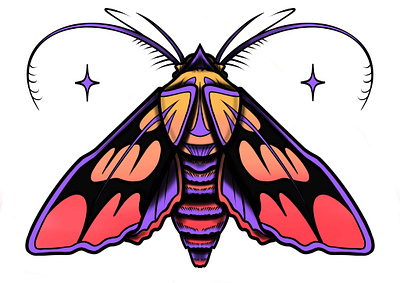 Galactic Moth aesthetic art artwork cool design digital art drawing graphic design illustration neon poster print sketch tattoo art