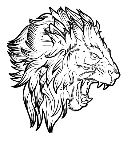The Courageous Lion art artwork design drawing illustration ink line art lines lining lion poster print sketch tattoo art