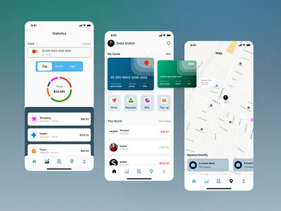 E-Bank Mobile App balance bank bills case study credit card design e bank figma finance full project interface money template transfer ui ui dasign ux design uxui