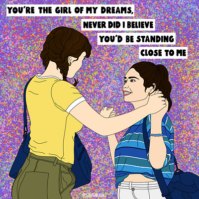 You’re the girl of my dreams - Crush fanart crush digital art fanart illustration lgbtqia movies