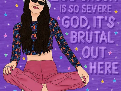 Ego crush is so severe - Olivia Rodrigo fanart design digital art fanart illustration olivia rodrigo procreate sour