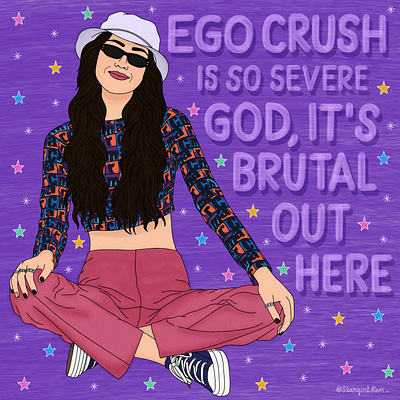 Ego crush is so severe - Olivia Rodrigo fanart design digital art fanart illustration olivia rodrigo procreate sour