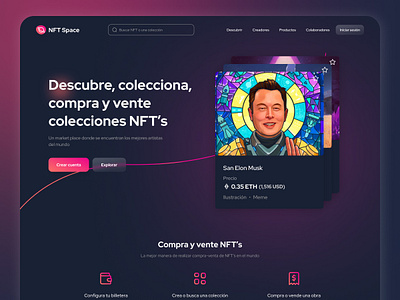 NFT Space | Landing page | UI Design dribbble figma landing page nft landing page ui design nft nft design nft ui design inspiration ui design ui design inspiration ui design nft ui design web site nft ui inspiration ui ux design ui ux inspiration